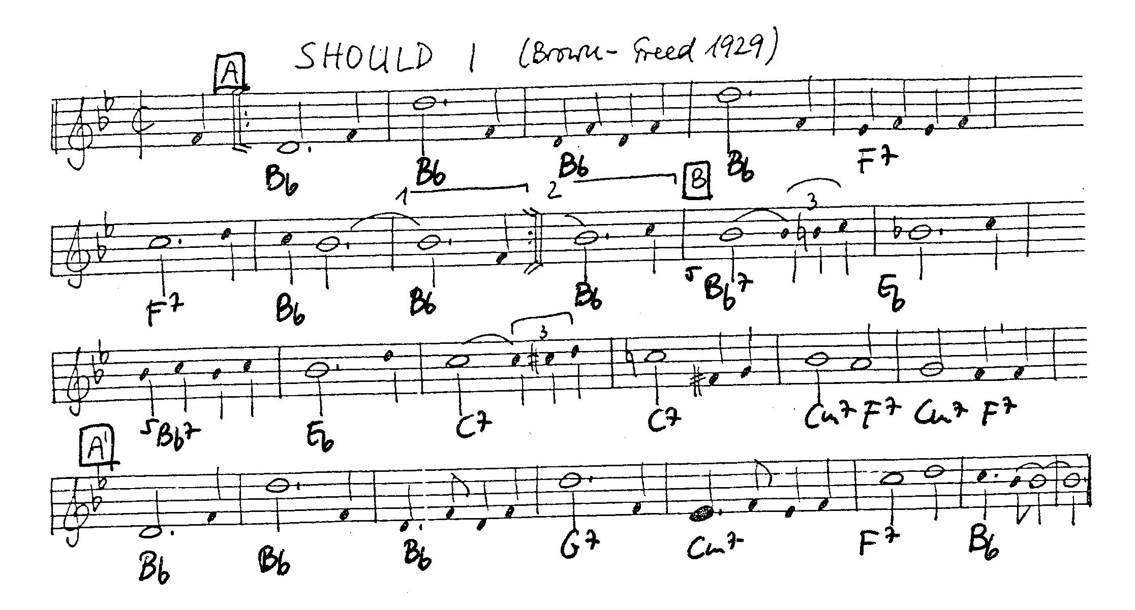 should i free jazz leadsheet - Courtesy of the Jungle Jazz Band